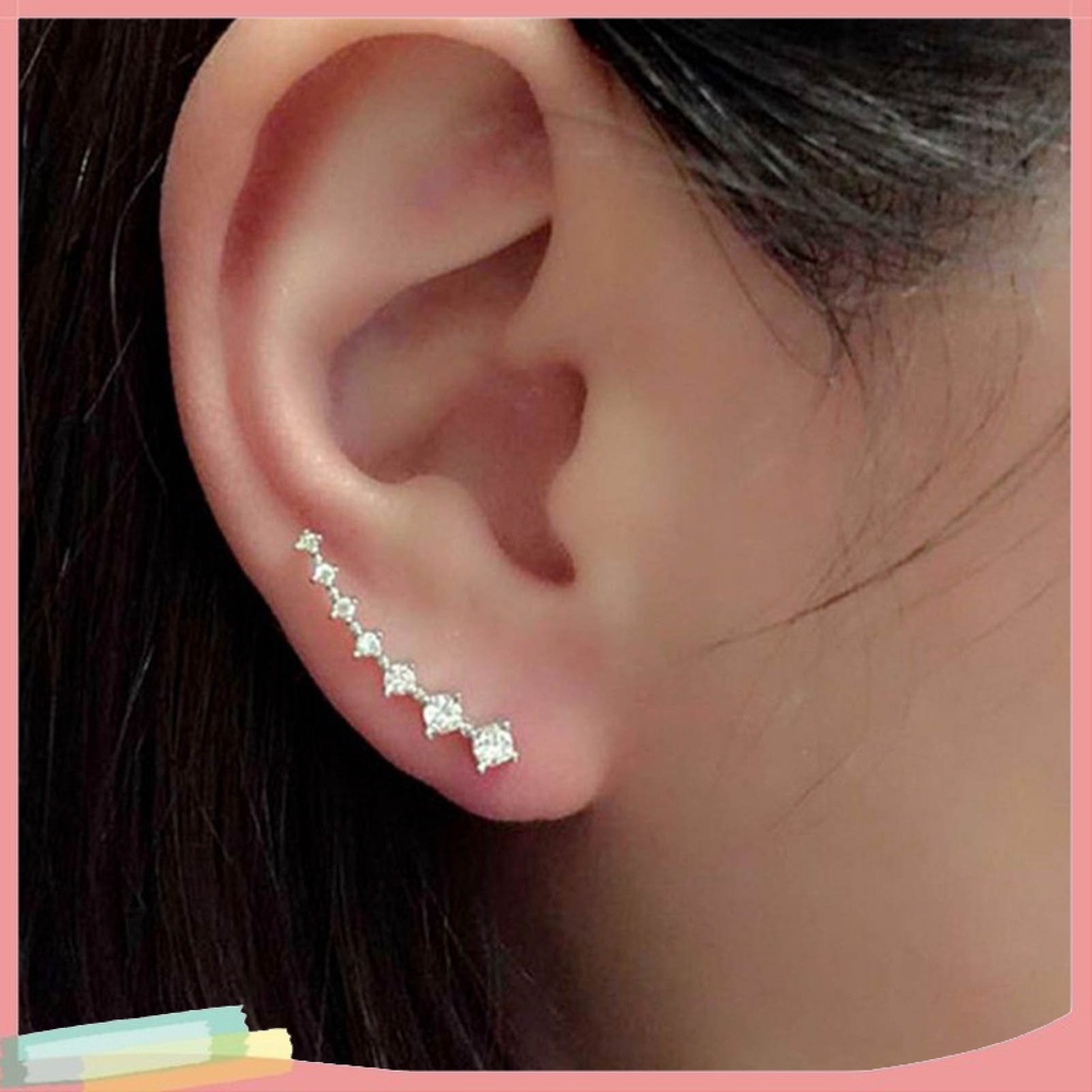 Đôi Khuyên Tai HìNh Chữ C ĐíNh Kim Cương Giả NhiềU MàU ThờI Trang Cho Nữ