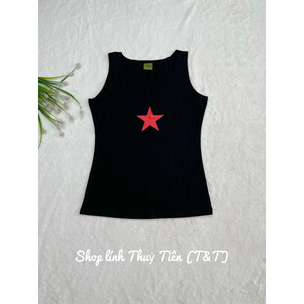 ( HỒ CHÍ MINH)_Áo thun ba lỗ nữ màu đen dáng ôm, chất vải cotton mềm mịn bền màu_THUỶ TIÊN SHOP