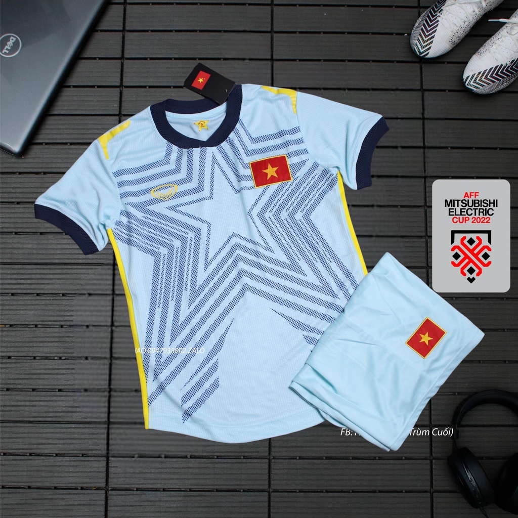 Áo Việt Nam AFF CUP 2022/Ảnh Thật/ Áo Quần Đá banh Tuyển Vietnam mùa giải 2023 Vải gai Thái Cực Chất