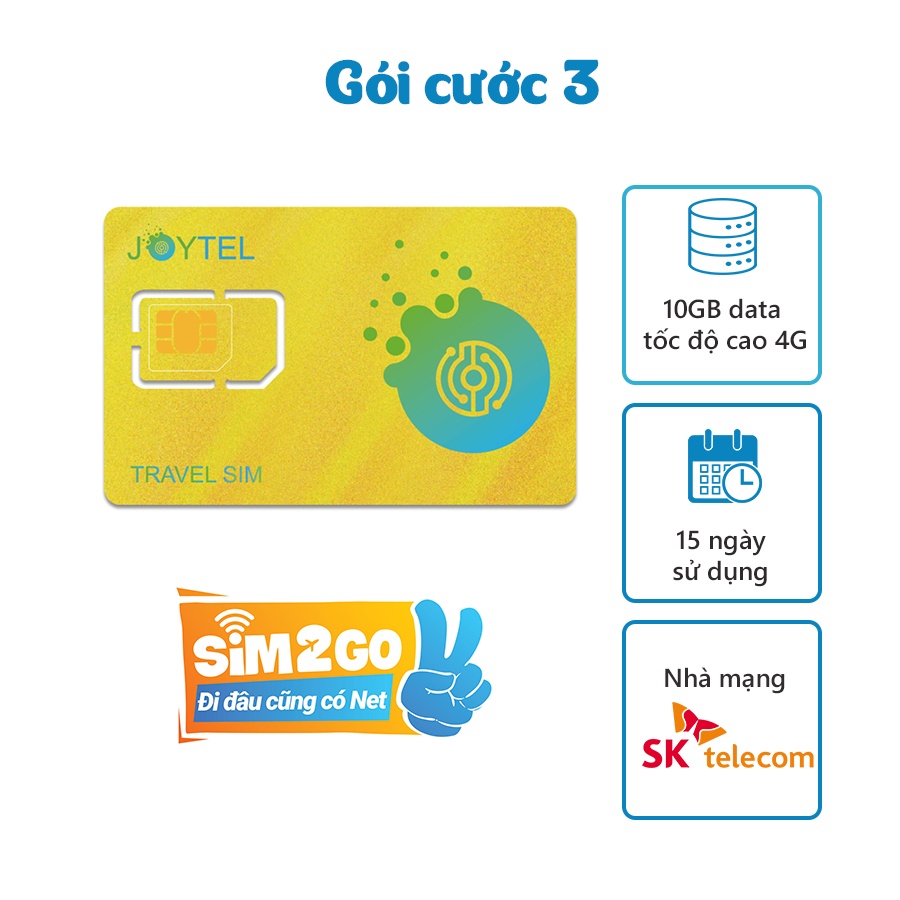 Sim du lịch Hàn Quốc data 4G cực khủng, có thoại