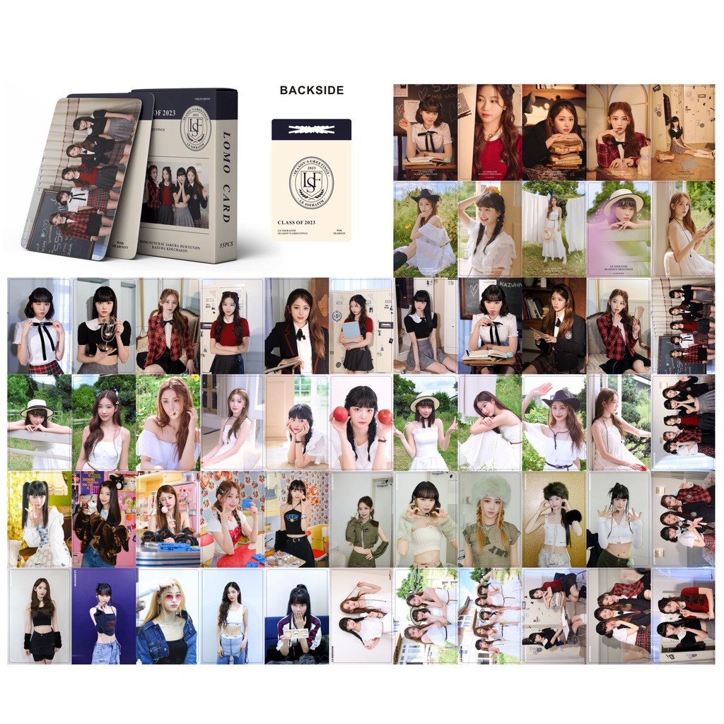 Hộp 55 Tấm Thẻ KPOP LE SSERAFIM Photocard FEARLESS Album Lomo Card Postcard