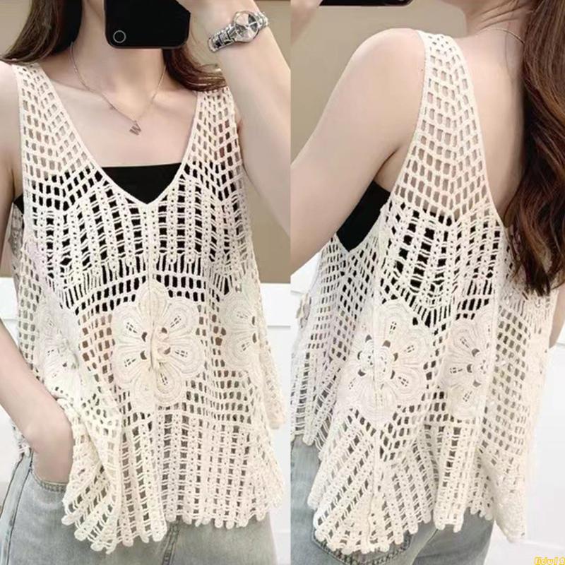 Áo Tank Top Dệt Kim Không Tay Cổ Chữ V Khoét Sâu Gợi Cảm Cho Nữ Mã U12