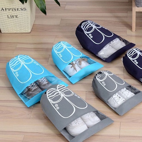 (Hàng dầy đẹp) Combo Túi đựng giày dây rút chống nước, bụi 37x26cm