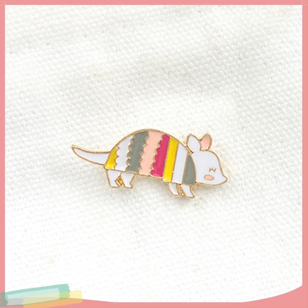 【LK】Cute Cartoon Rainbow Mouse Enamel Badge Lapel Brooch Pin Clothes Decor