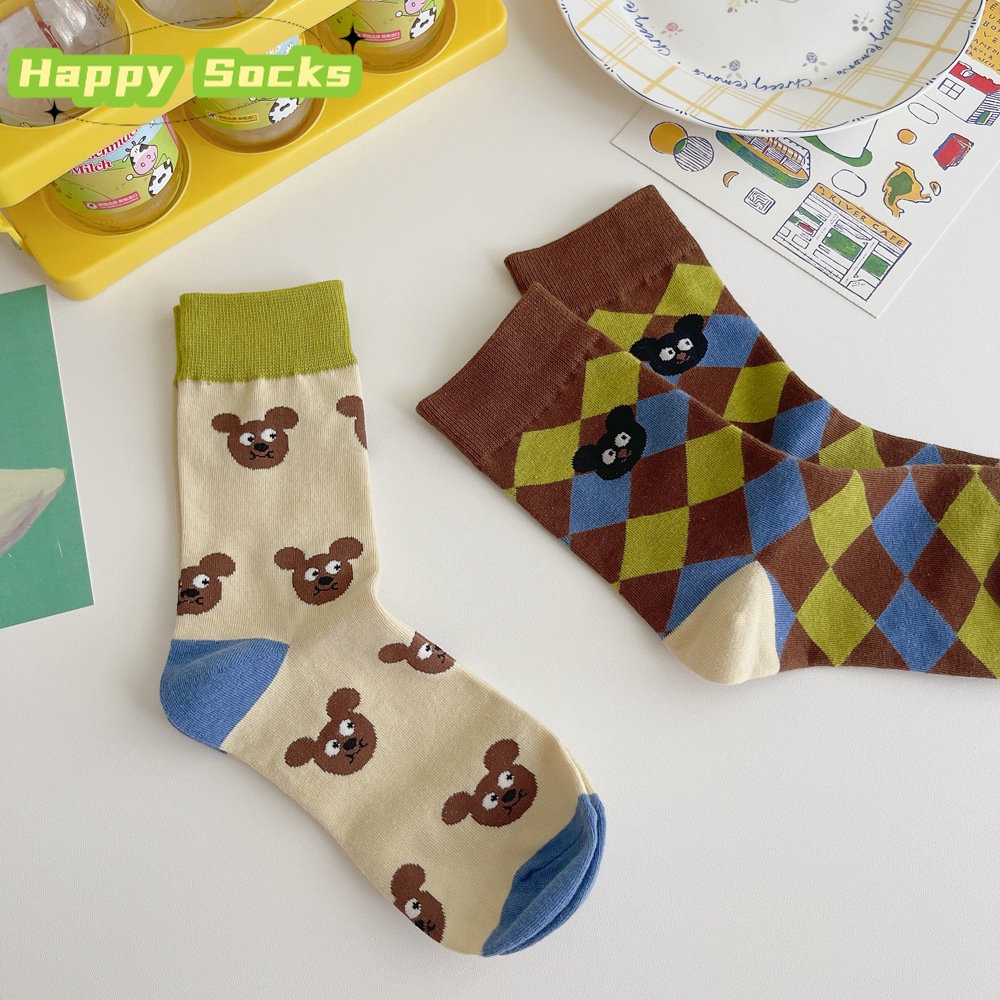 Vớ Mềm In Hình Gấu Hoạt Hình Nhật Bản Dễ Thương Thời Trang Thu Đông Cho Nữ JP5