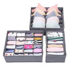 Hộp Vải đựng đồ lót chia ngăn - Bộ 3 hộp