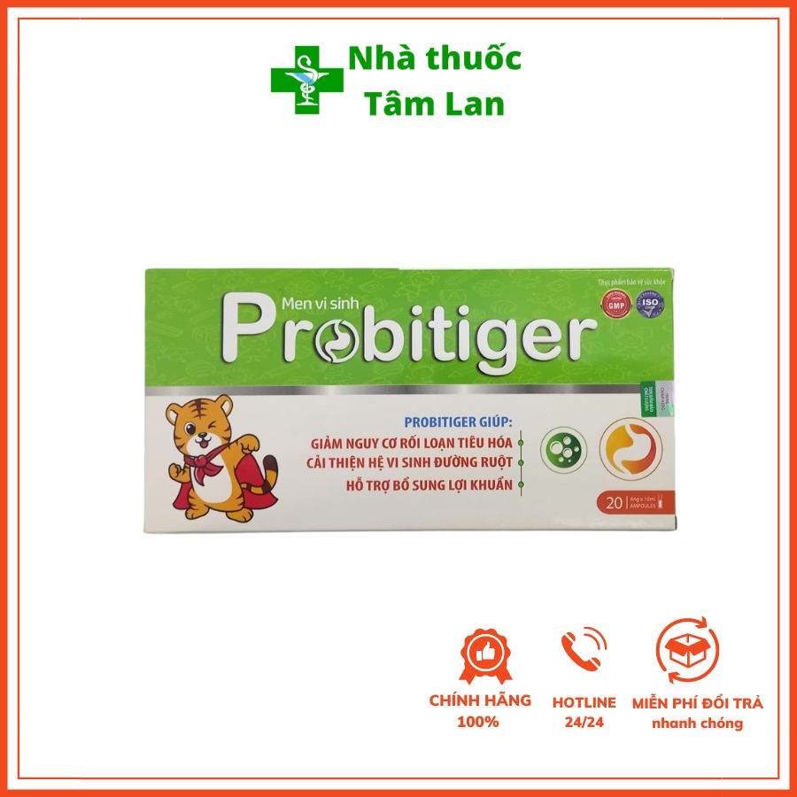 Men vi sinh Probitiger ống, giảm rối loạn tiêu hóa, tăng miễn dịch, hộp 20 ống - Nhà thuốc Tâm Lan