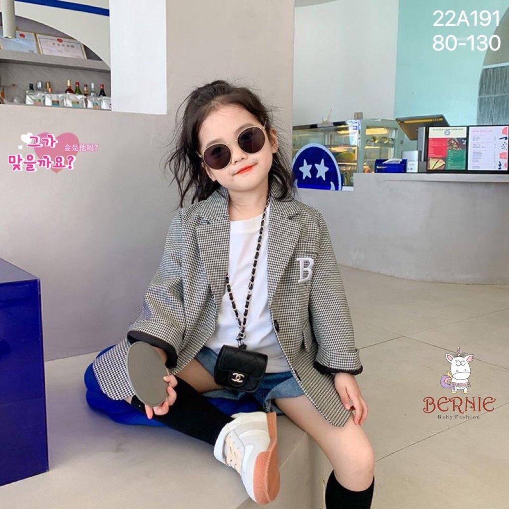 Áo vest blazer bé trai bé gái phong cách hàn quốc BERNIE cho bé từ 9 đến 25kg