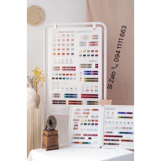 Sét 200 màu tặng kèm 2 bảng màu bass & tốp kèm kệ trưng bảng màu cực đẹp