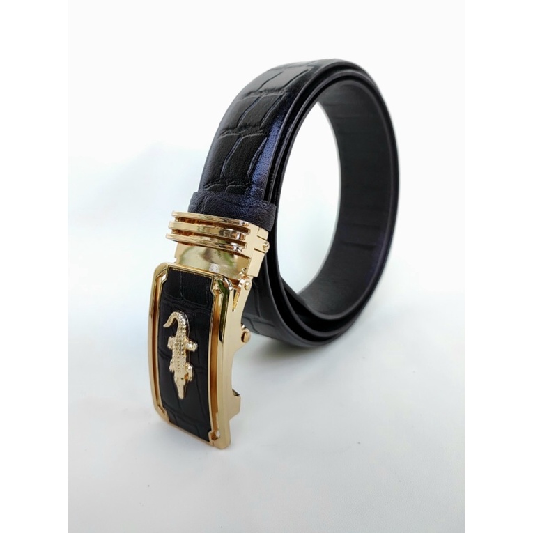 Thắt Lưng Nam Da Bò Lớp 1 Dập Vân Cá Sấu Khóa Tự Động Phong Cách - Dây Lưng- Dây Nịt Da Bảo Hành 12 Tháng