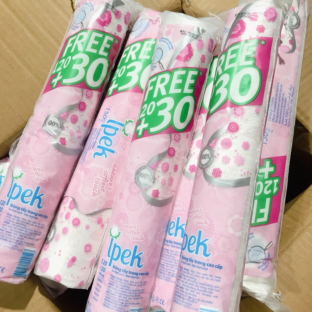 Bông tẩy trang Ipek Thổ Nhỹ Kì 150 miếng Cotton Pad chính hãng