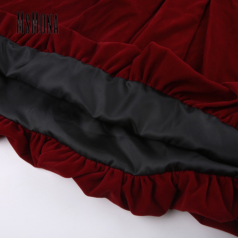 MsMona Đầm Mini Không Tay Hở Vai Màu Đỏ Trơn Thời Trang 2022 Quyến Rũ Cho Nữ