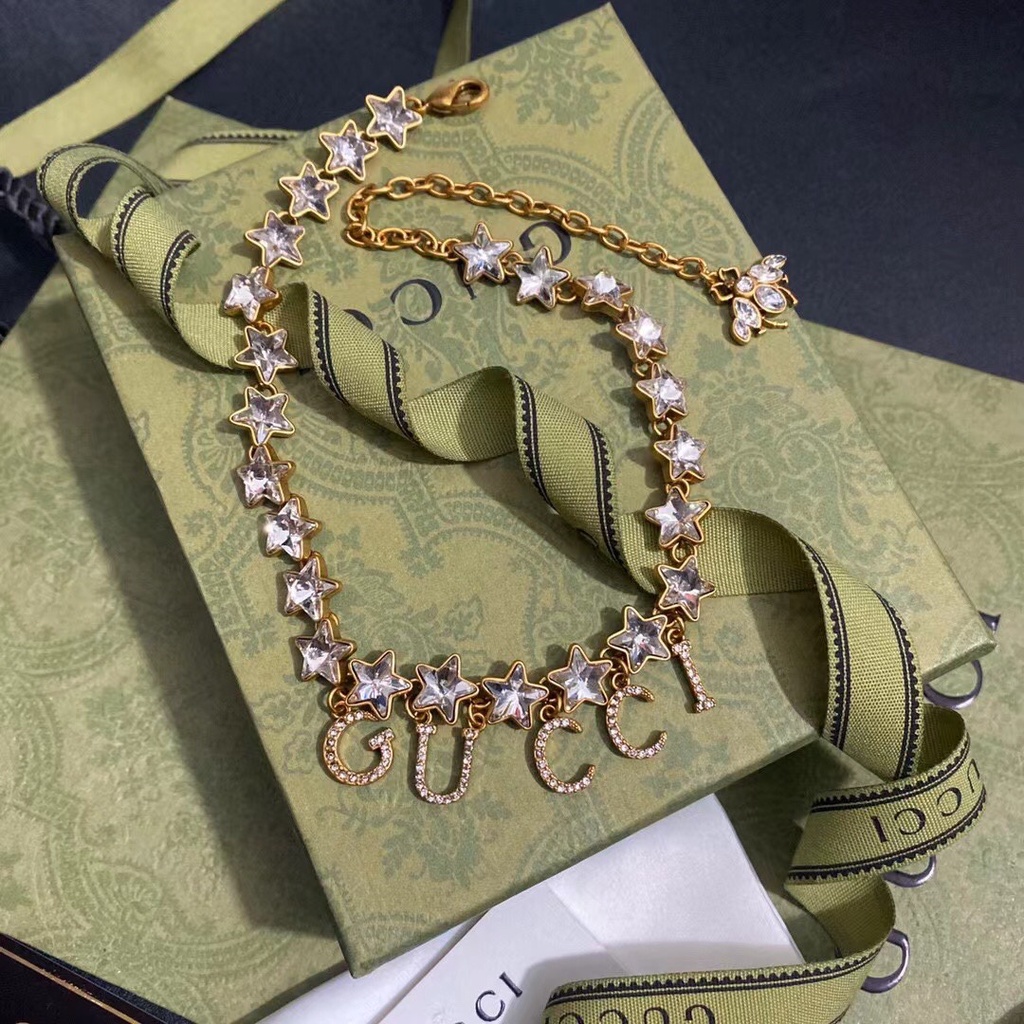 Vòng Cổ Mặt Chữ Gucci Bằng Kim Loại Phong Cách Vintage Thời Trang Cho Nữ