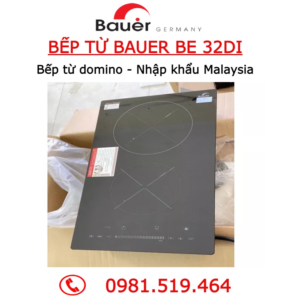 Bếp từ domino Bauer BE 32DI / Bếp từ nhập khẩu / Bếp từ dọc - Bảo hành chính hãng 3 năm