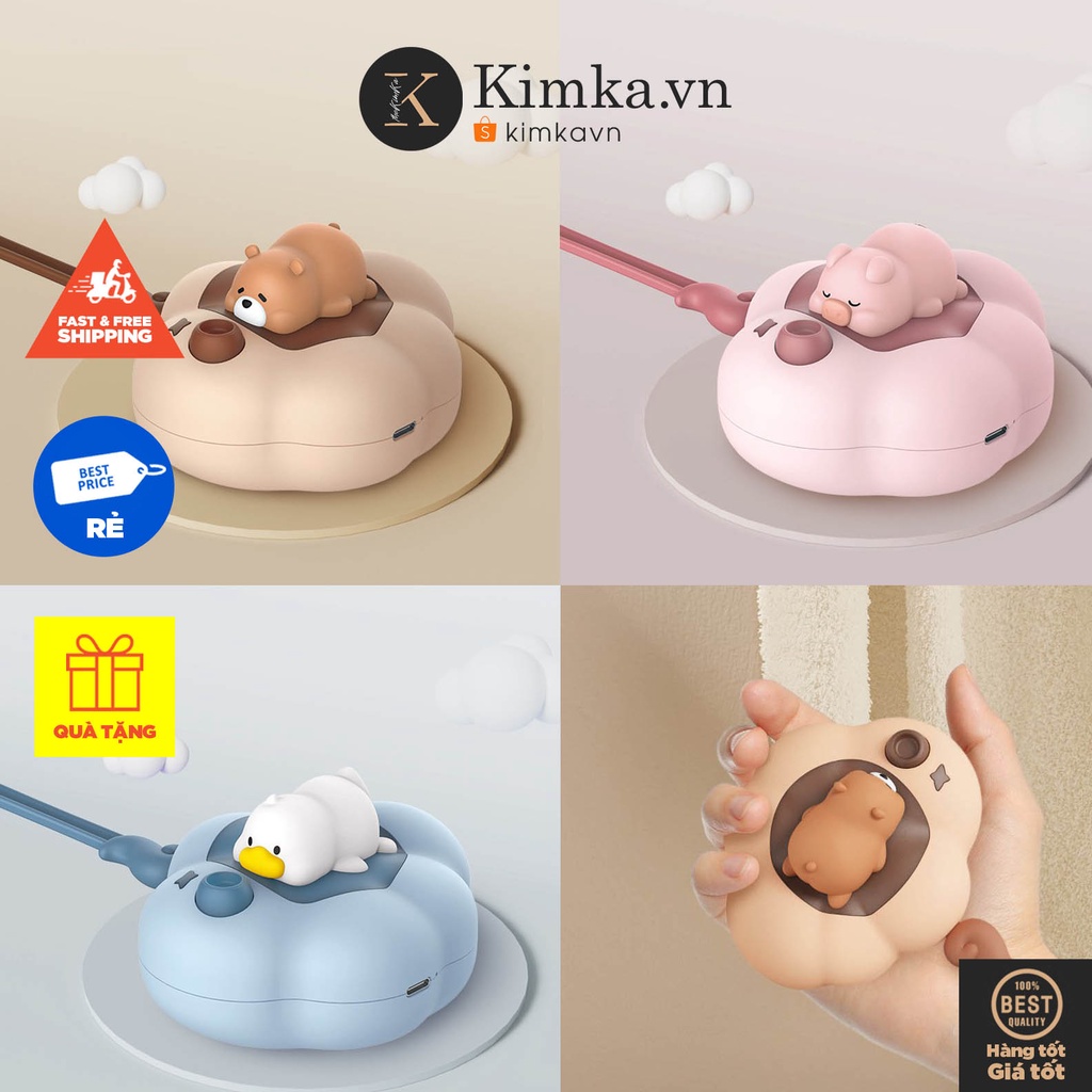 (119) Máy Sưởi Ấm Mini Kèm Đèn Ngủ Silicone Mini Sạc Pin Hình Thú Cưng Dễ Thương ✨