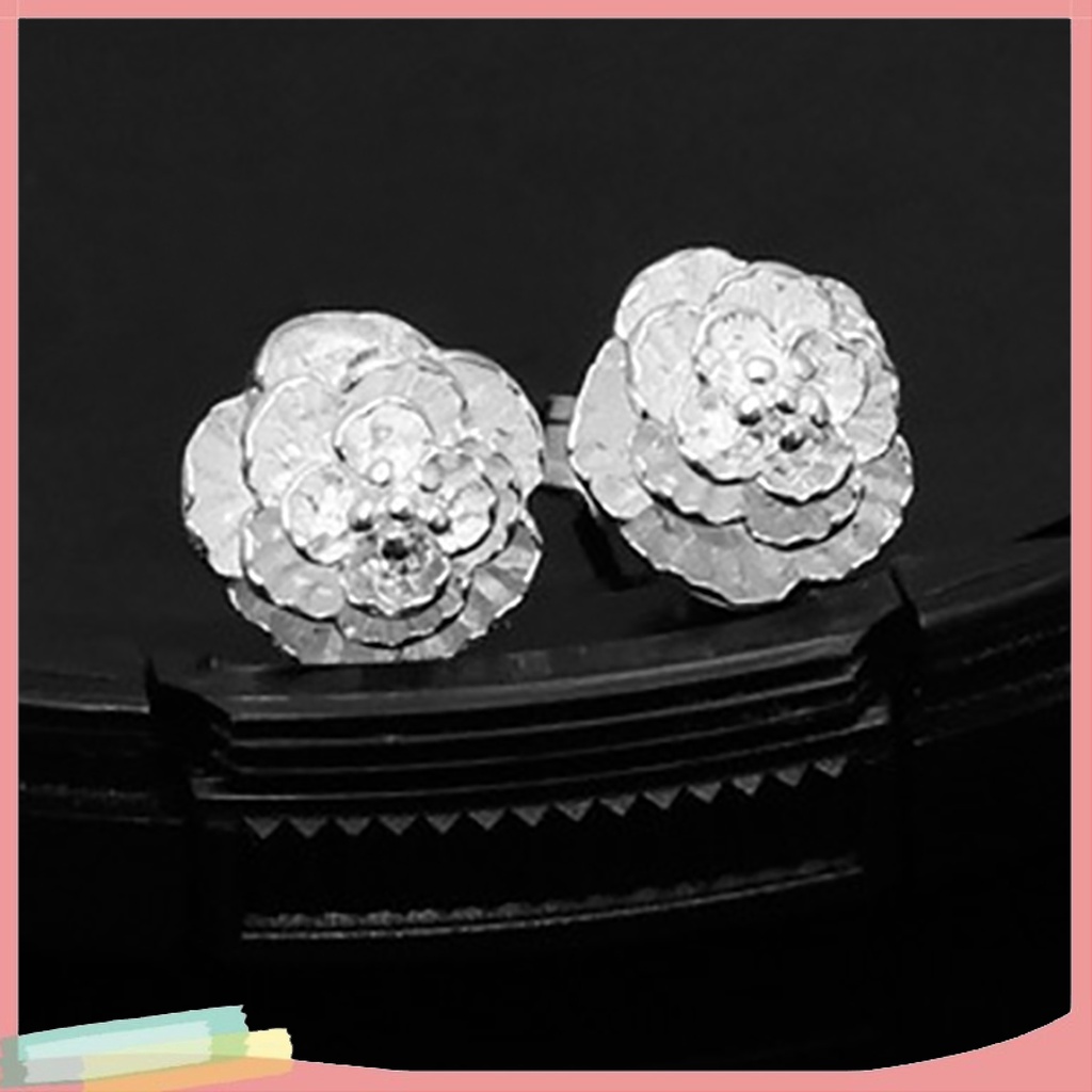 Đôi khuyên tai mạ bạc hình hoa thời trang cho nữ