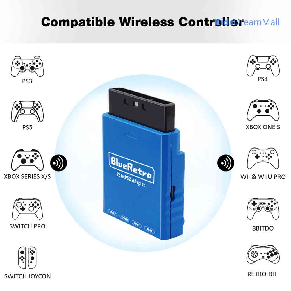 Mới Bộ Điều Khiển Bluetooth Không Dây Blueretro Cho PS1 / PS2