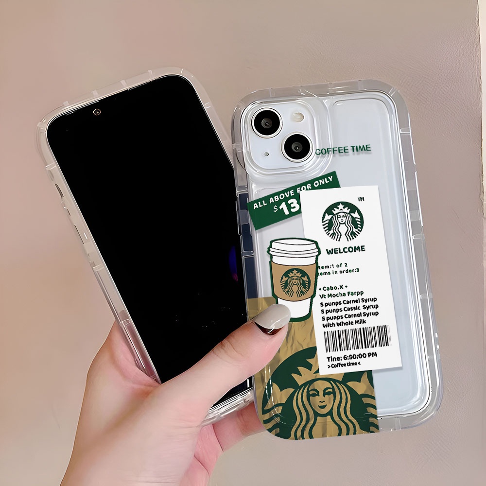 Ốp Điện Thoại Trong Suốt Hình Ly Cà Phê Cho iphone 14promax 11 13 12 7Plus X XS Max