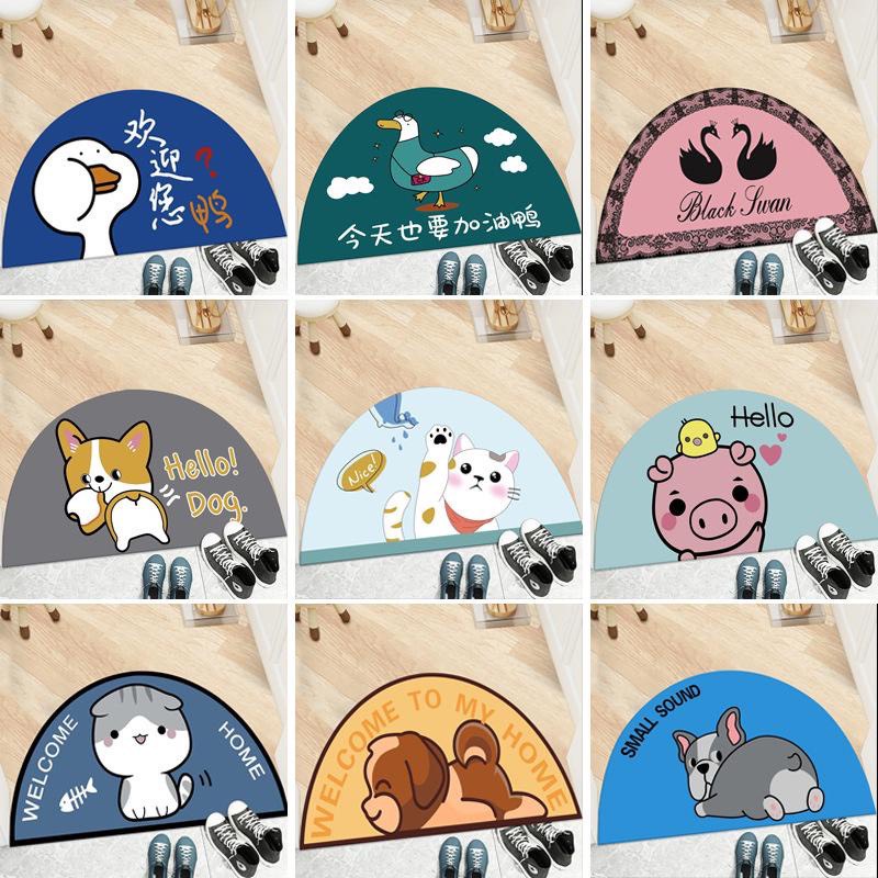 Thảm Chùi Chân Chống Trượt 3D Hình Quạt In Hình Thú Dễ Thương- Dumi Shop