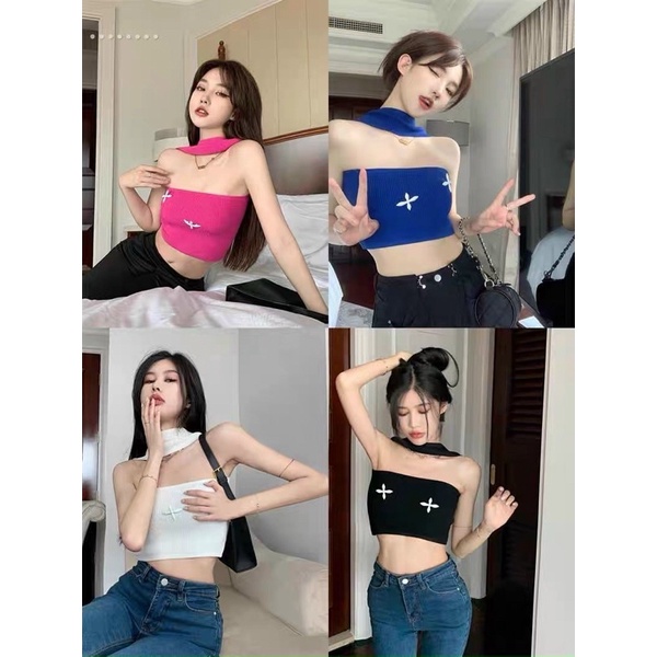 ÁO LEN CỔ YẾM HOA SEXY CHẤT ĐẸP MS13229