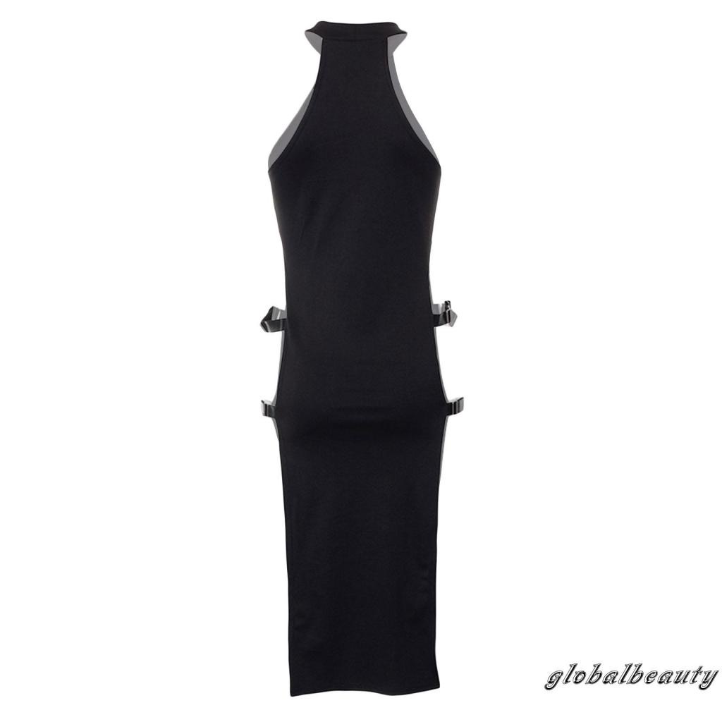 Đầm Sát Nách Cổ Tròn Màu Đen Thời Trang Mùa Hè Cho Nữ