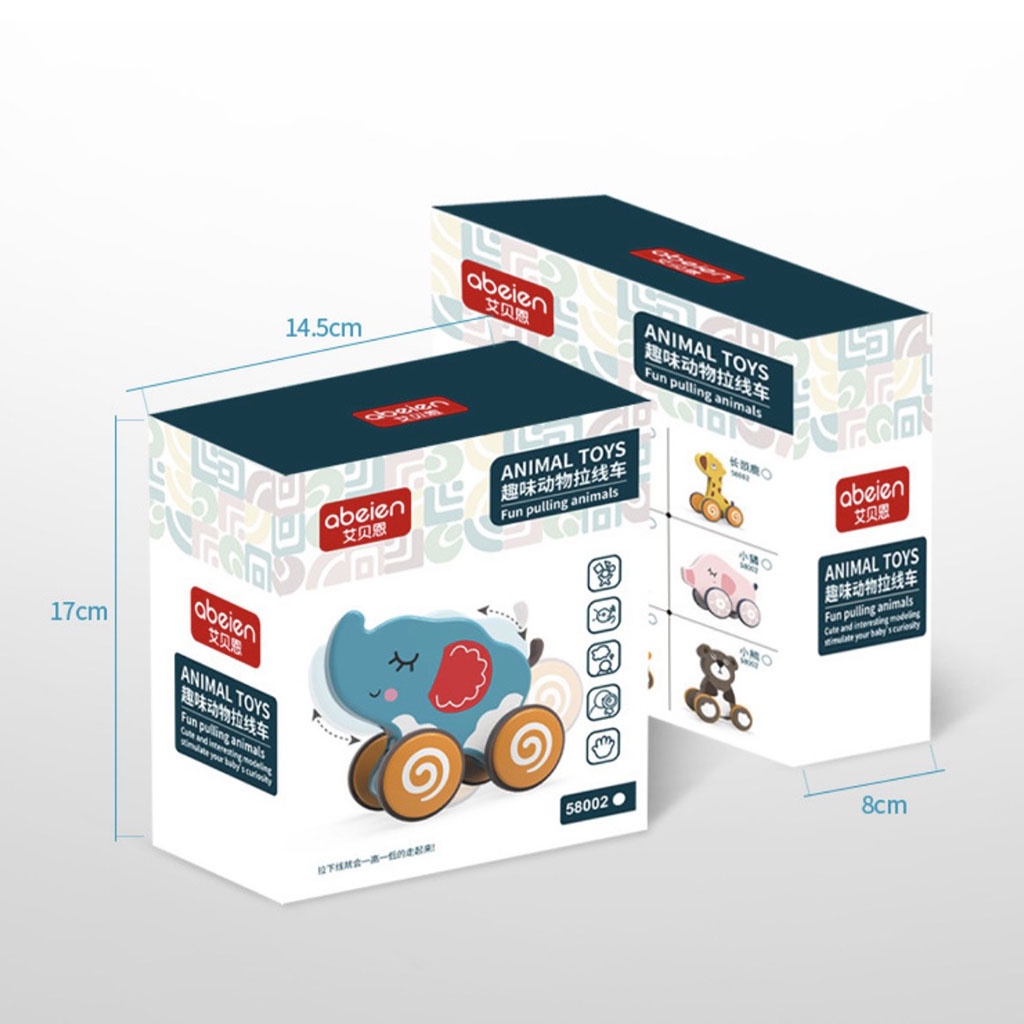 Đồ chơi xe kéo hình thú nhiều màu sắc kích thích tập đi, tăng vận động cho bé_SP15