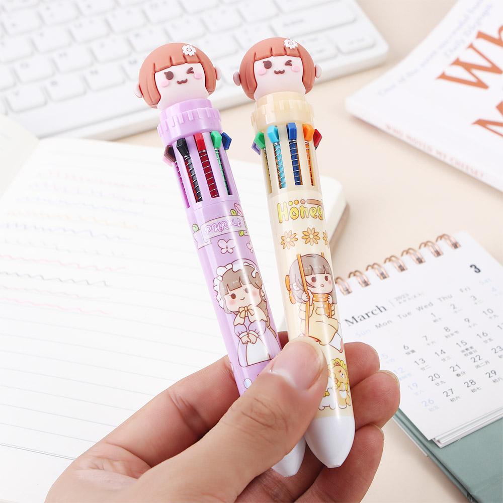 Bút Bi Nhiều Màu Sắc Họa Tiết Trái Tim Xinh Xắn