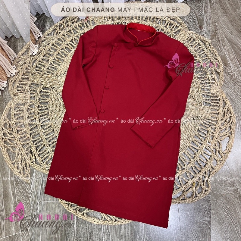 Pass/ thanh lý Áo dài nam cách tân màu đỏ size L