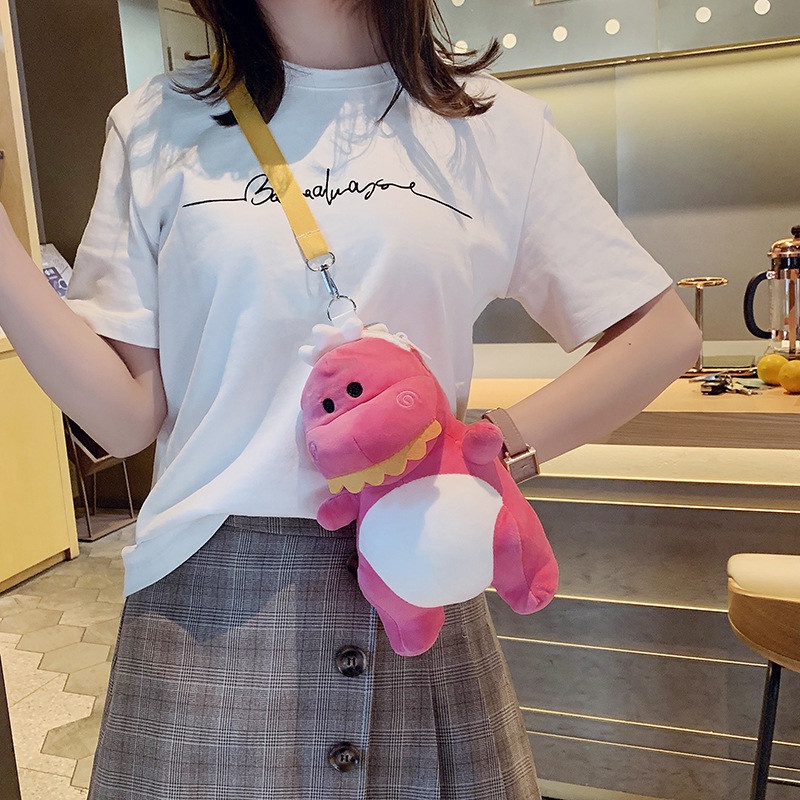 Túi đeo chéo hình thú bông khủng long siêu đáng yêu