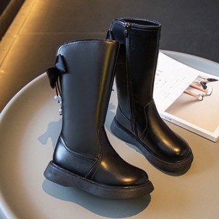 Boot đùi nơ lót lông cho bé gái siêu điệu.