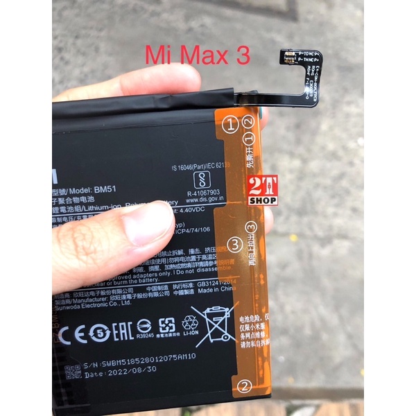 PIN XIAOMI MI MAX 3  ZIN CHÍNH HÃNG, DUNG LƯỢNG 5500MAH