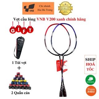 (vợt chưa bao gồm lưới đan,cần thêm lưới inbox[Rẻ vô địch][Vợt cầu lông chính hãng] Vợt cầu lông VNB V200 Xanh chính hãn