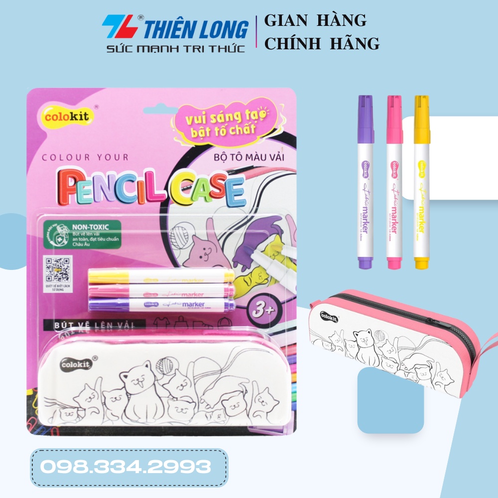 Bộ Tô Màu Vải Colour Your Pencil Case - Colorkit KIT-C033