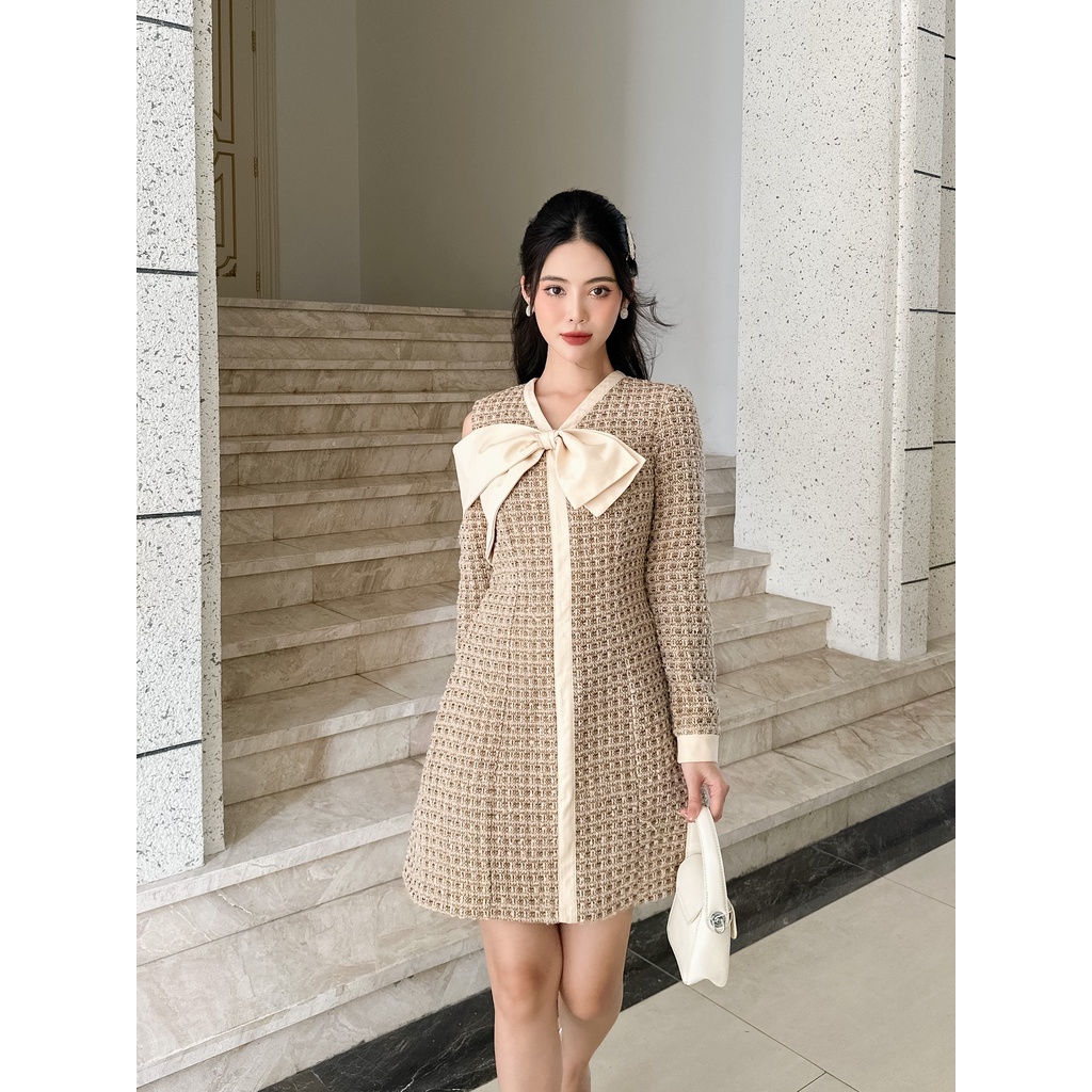 Váy dạ tweed dày dặn 2 lớp Calista Dress YV85 YAME