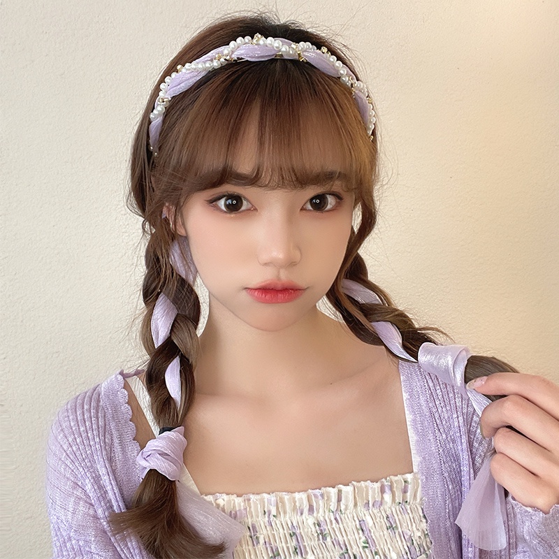 Băng Đô Cài Tóc Đính Hoa Và Ngọc Trai Thời Trang Mùa Hè Hàn Quốc 2023