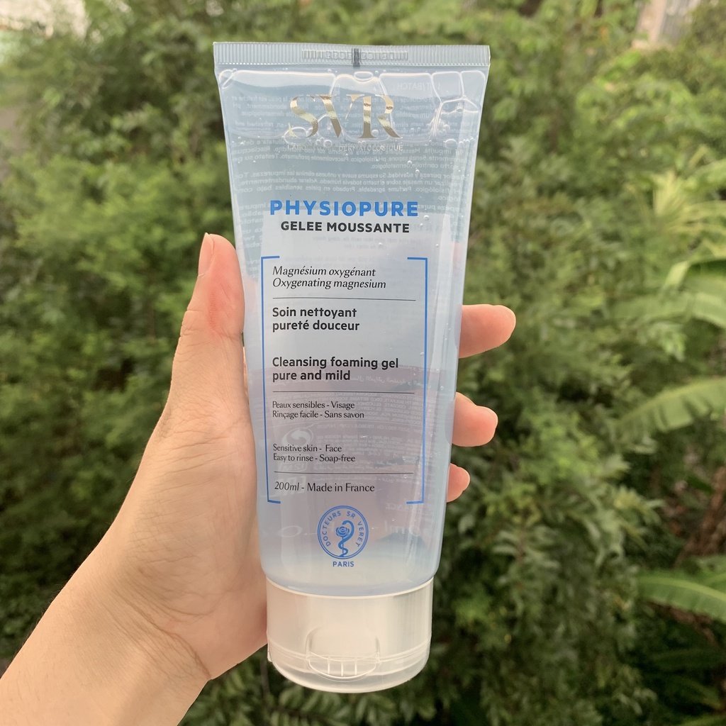 Sữa rửa mặt dạng gel cho da nhạy cảm xanh dương SVR Physiopure Gelee Moussante 55ml và 200ml