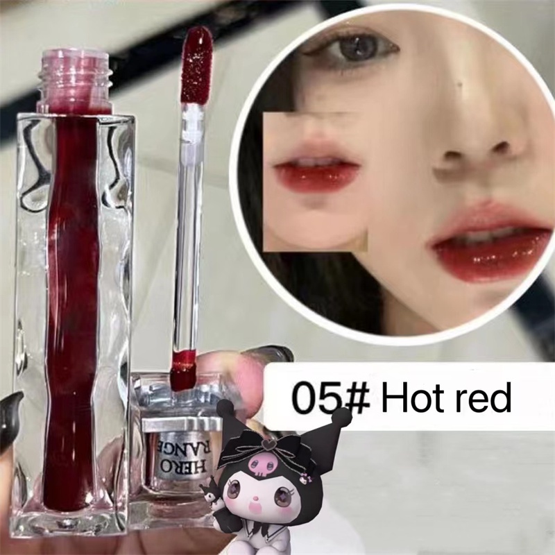 HERORANGE® Son Bóng Lấp Lánh Nuôi Dưỡng Môi Lâu Trôi Trọng Lượng 3.5g lipstick son nội địa trung（05 Đỏ Nâu, 02 Cam Gạch）