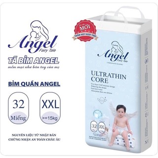 Bỉm Quần/Dán ANGEL túi xanh đủ size M38, L36, XL34, XXL32, XXXL30, NB62, S58, M54, L50, XL46