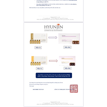 Tế bào gốc làm trắng,mờ nám Desembre Activator EGF Whitening Ampoule