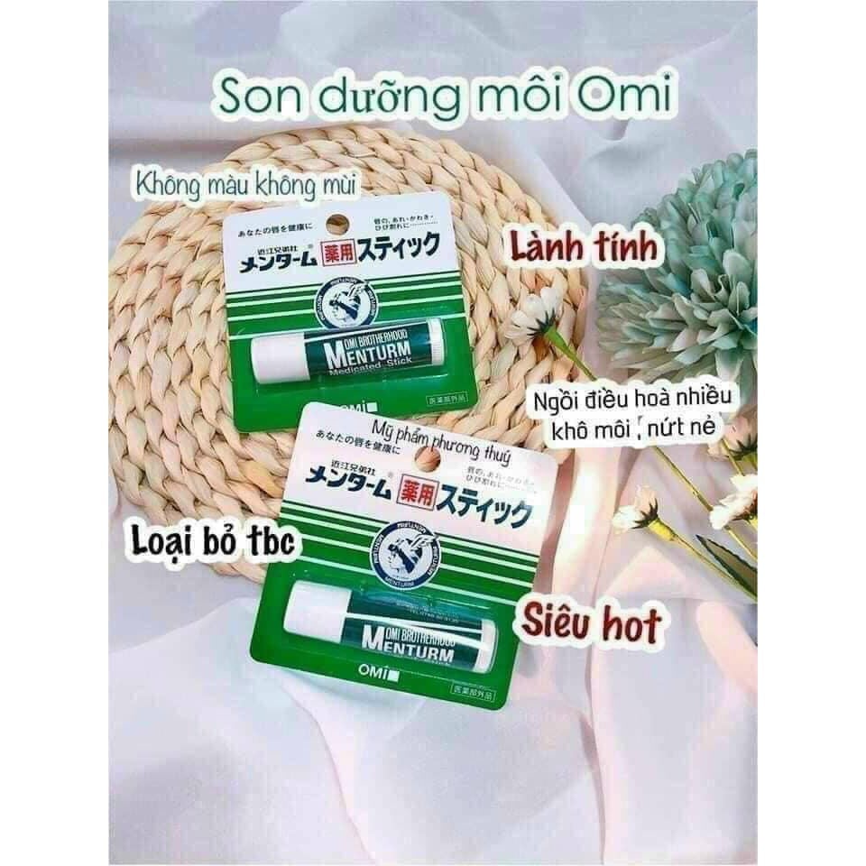 Son dưỡng môi Omi Menturm Nhật  chống môi khô nứt nẻ