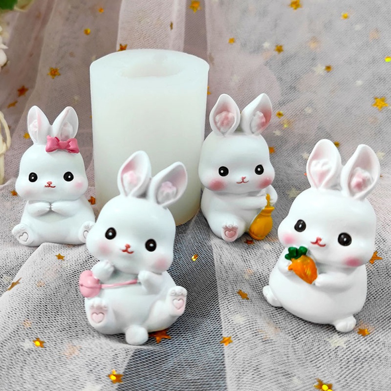 Inste 3d easter bunny khuôn silicone mousse tráng miệng nướng kẹo sô cô la kem khuôn trang trí bánh