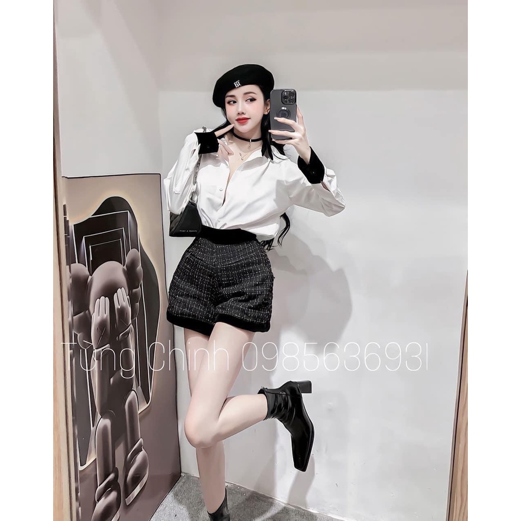 Set áo sơ mi + quần short. Có 1 màu. KÈm hình chụp thật 100%. Size dưới 54kg vừa. ĐƠn giản mà đẹp . Mua nhanh kẻo hết nh