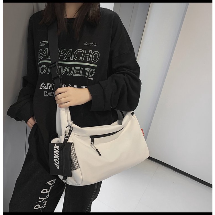 Túi Đeo Vai Màu Trơn Sức Chứa Lớn Phong Cách Nhật Bản Cho Nam