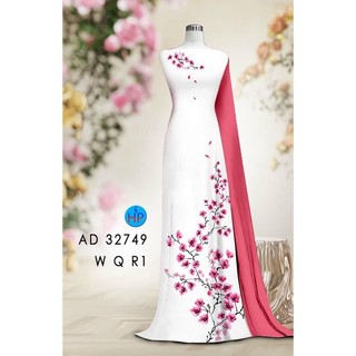 Vải may áo dài hoa tà hoa anh đào nhỏ, vải đẹp hàng loại 1