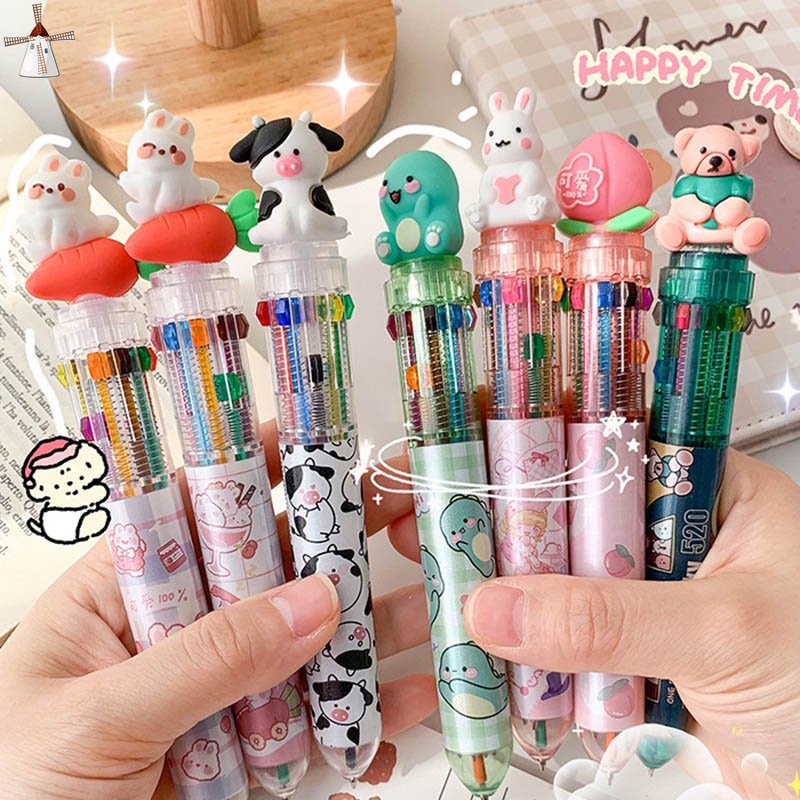 Set 10 Bút Bi Nhiều Màu Sắc