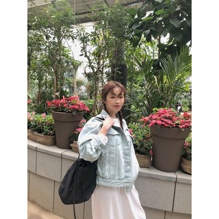 Áo khoác jean denim nữ Xanh Nhạt from rộng unisex nam nữ style Hàn Quốc