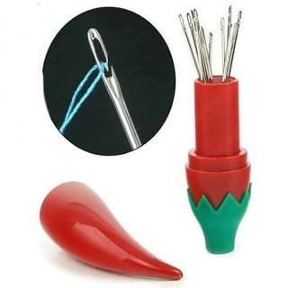 Ống đựng kim hình quả ớt - 12 cây kim không cần xỏ chỉ