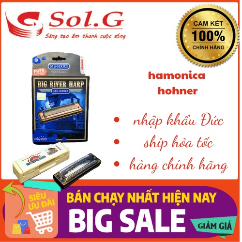 Diatonic Harmonica Hohner Big River Harp ( Full Tone, Key A, Bb, C, D ,E, F, G ) Nhập Khẩu Đức - Phân phối Sol.G