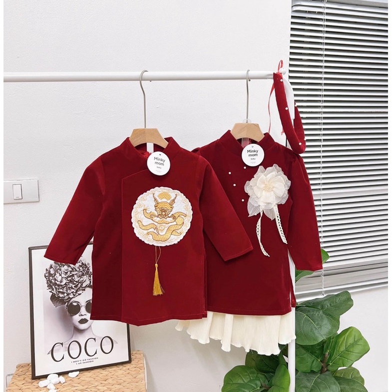 Áo dài cặp bé trai bé gái