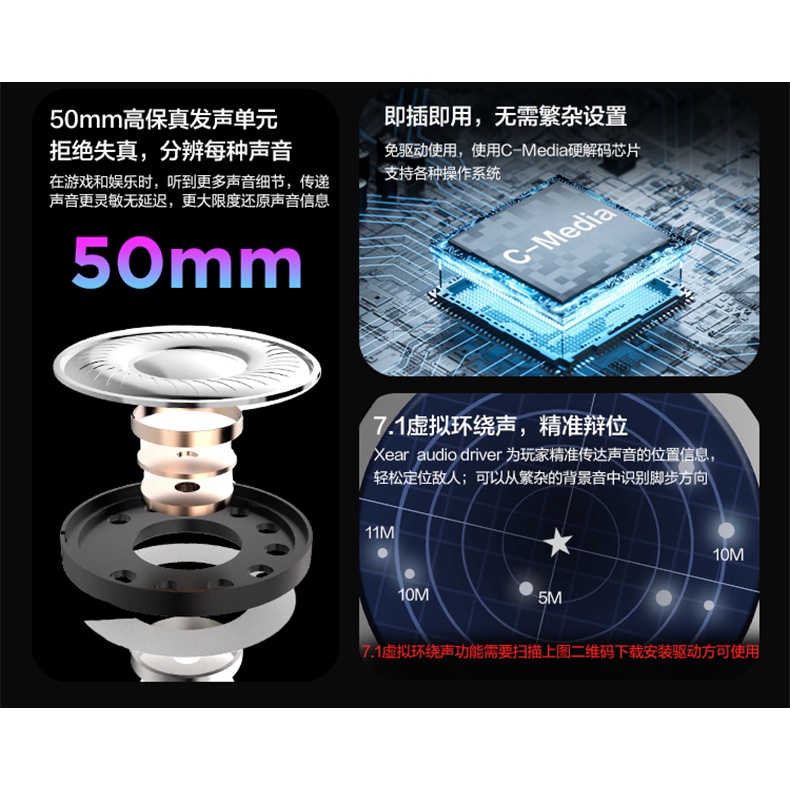 Tai nghe gaming Lenovo Legion Rescuer X370 , chính hãng, bảo hành lên tới 12 tháng